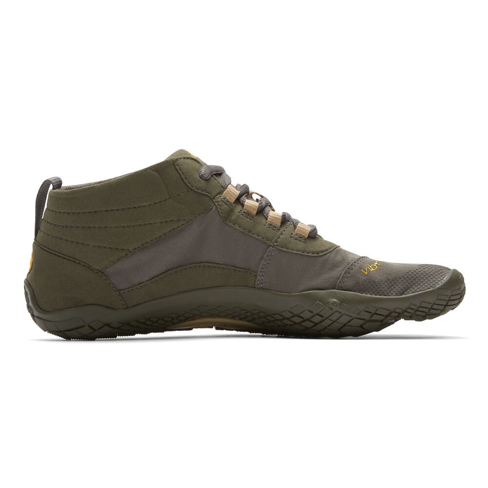 Vibram Five Fingers Mens Barefoot Shoes - Olive - V-Trek - 92436-WPMH